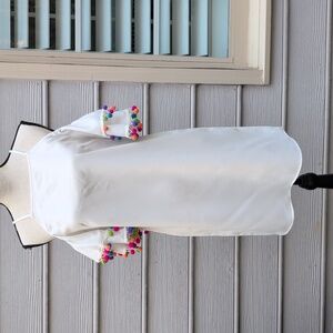 Pom Pom Trim Layered Bell Sleeve Dress | Pom Pom Cold Shoulder Dress